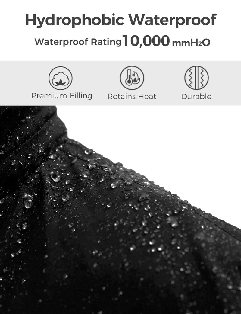 wantdo Big kid Boys' Fleece Winter Coats Waterproof Ski Jackets Warm Raincoat Black 10-12 - Image 4